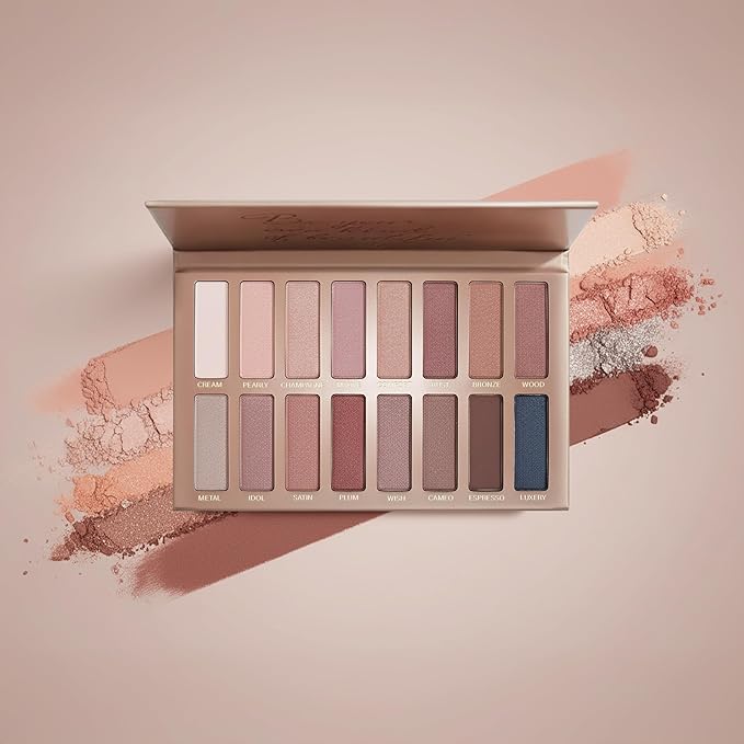 Lamora Eyeshadow Palette Makeup - Eye Makeup Palette with 16 Highly Pigmented Matte & Shimmer Shades - Vegan & Blendable