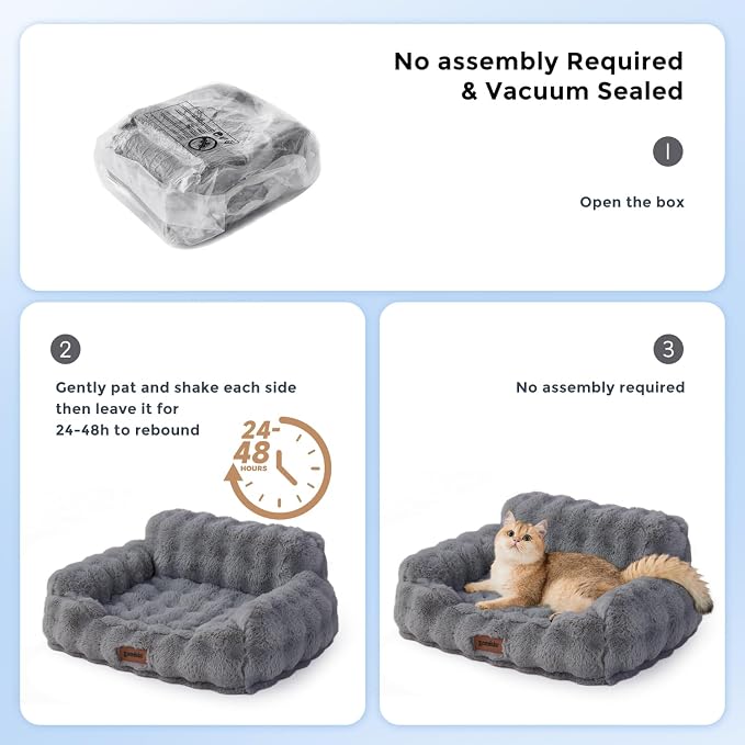 ZOMISIA Orthopedic Cat Couch Bed for Indoor Cats, Removable Washable Cover | 24x18'' Cute Cat Sofa Bed, Neck-Friendly Bolster, Pet Couch Bed with Supportive Egg Foam for Small Dogs Puppy Kitten, Green