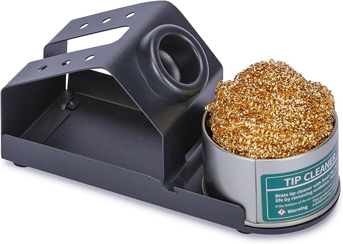 YIHUA D-2 Soldering Iron Holder, Heat-resistant Tip Cleaner with Brass Wool Tip Cleaner and Cleaning Sponge for Stable Soldering Iron Storage and Cleaning