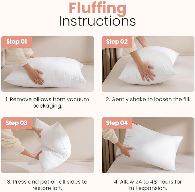Utopia Bedding 16x24 Pillow Inserts, White Throw Pillows for Couch, 2 Pack | Indoor cushion inserts for bed, sofa & couch, Supportive & fluffy decorative pillows for everyday comfort, Set of 2, White