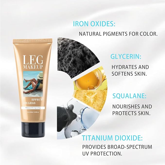 Leg Makeup Waterproof No Transfer - Body Concealer Makeup for Leg - Tattoo Cover up Make Up Long Lasting - Scar Coverage Body Foundation for All Skin (#02 Medium)