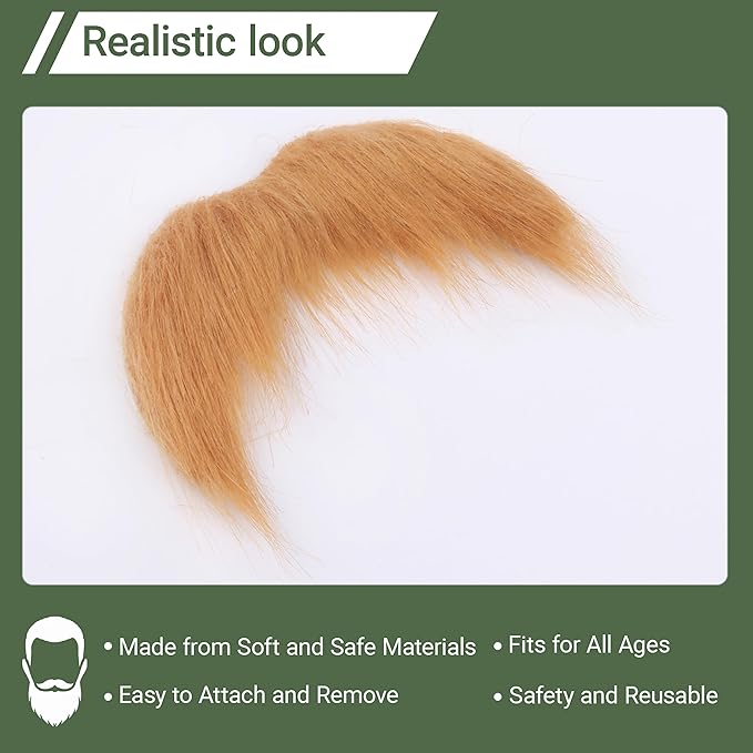 Self Adhesive Fake Mustache False Facial Hair Stick On Cosplay Mustache Halloween Party