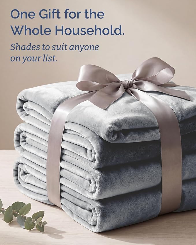 Ultra Soft Fleece Blanket Oversized King Size - Flannel Fleece Luxury Blanket - Lightweight for Couch Bed Chair - Thick, Warm and Breathable - All Season Cozy, Grey