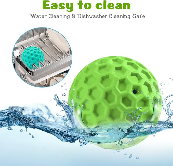 HIPPIH Indestructible Squeaky Dog Toys, Interactive Dog Balls 2 Pack