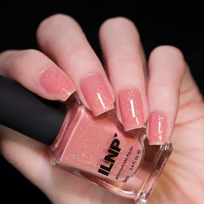 ILNP Whisper - Warm Pink Shimmer Jelly Nail Polish