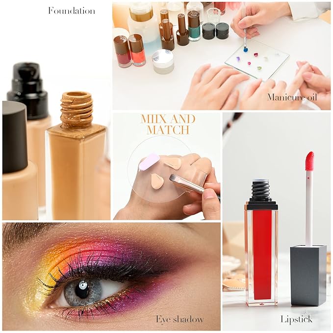 2 Pieces Makeup Mixing Palette Makeup Mixing Tray Acrylic Foundation Palette Clear Eyeshadow Hand Cosmetic Foundation Dish Handheld for Blending