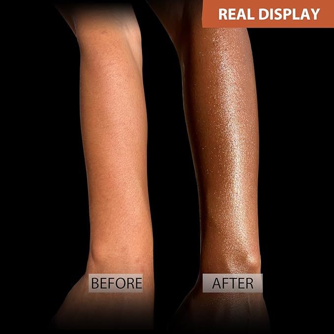 Shimmer Body Oil 100ml Face Glitter Summer Body Moisturizing Light Shimmering Glow Non-Sticky Party Luminizer and Illuminator Smooth (3.38 Fl Oz Pack of 1, Bronze Gold)