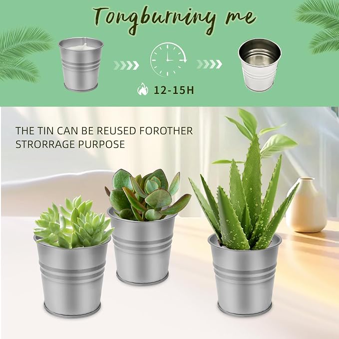 Citronella Candles Outdoor, 8 Pack Soy Wax Candles for Patio & Camping | Portable metal tins, cotton wick, clean burning, ideal for backyard and garden