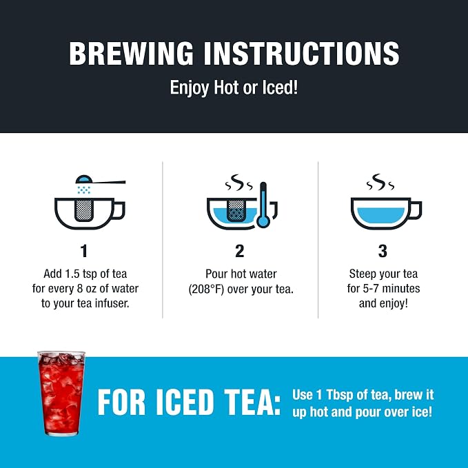 Tiesta Tea - Fireberry, Loose Leaf Cranberry Hibiscus Rooibos Tea, Non-Caffeinated, Hot & Iced Tea, 5 oz Tin & 1 lb Bulk Bag, Natural Flavored