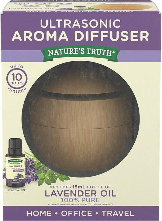 Nature's Truth Aroma Wood-Veneer Diffuser with Lavender