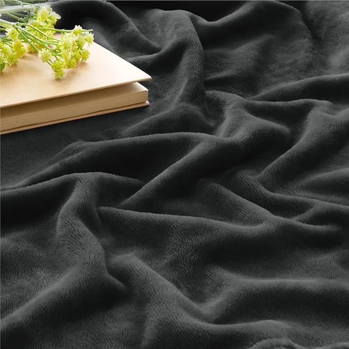 BEDELITE Fleece Blanket Soft Plush Throw for Couch Charcoal Grey 50"x60" | Ultra Soft Fleece, Plush Microfiber, Lightweight Warmth, All Season Comfort, Fade Resistant, Machine Washable, Couch Sofa Bed