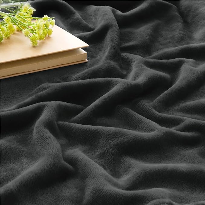 BEDELITE Fleece Blanket Soft Plush Queen Bed Blanket Charcoal Grey 90"x90" | Ultra Soft Fleece, Plush Microfiber, Lightweight Warmth, All Season Comfort, Fade Resistant, Machine Washable,Perfect for Bed