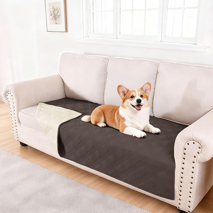 Waterproof Reversible Dog Blanket, Soft Couch Cover for Dogs Washable | Dual-Sided Waterproof Pet Bed Blanket, Resist Stains Spills & Pet Hair, Practical Furniture Protector For Pets, Size 40"x70"