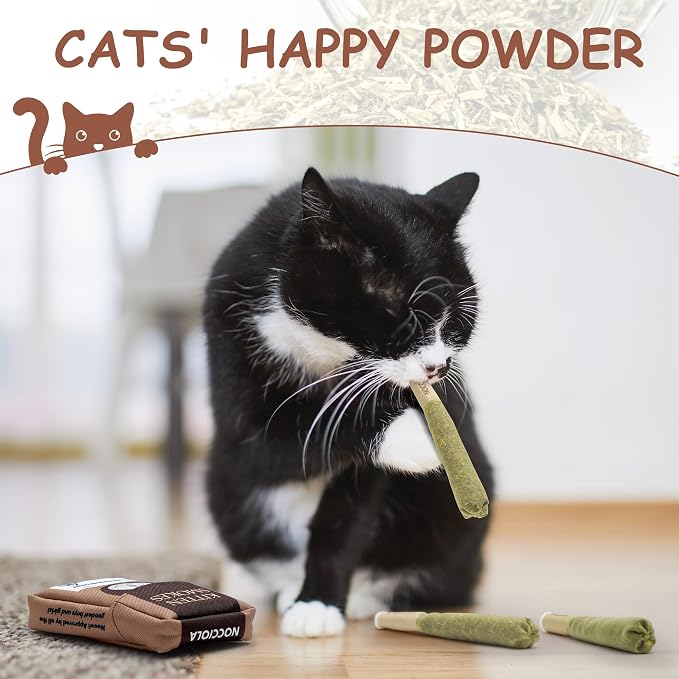 Nocciola 3 Pack Catnip Toys for Cats, Funny Cat Toys Filled with 100% Pure Organic Catnip, Safe Kitten Teething Chew and Kicker Toys, Stress Relieving Fun for Indoor Cats, Brown