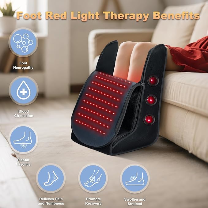Red Light Therapy Feet Legs,2025 Upgraded 4 Modes for Legs Ankle,Infrared Light Therapy Consisting of 420 Dual Wavelength LED,Adjustable Power and Time Controller,13 * 11 * 18IN