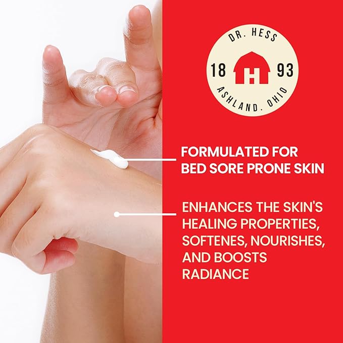 Dr. Hess Skin Moisturizer for Bed Sore Prone & Dry Skin, All Natural with Lanolin, Olive Oil, Jojoba Oil & Beeswax, Paraben & Sulfate Free, Hydrating Body & Face Cream, 4 oz 3 Pack