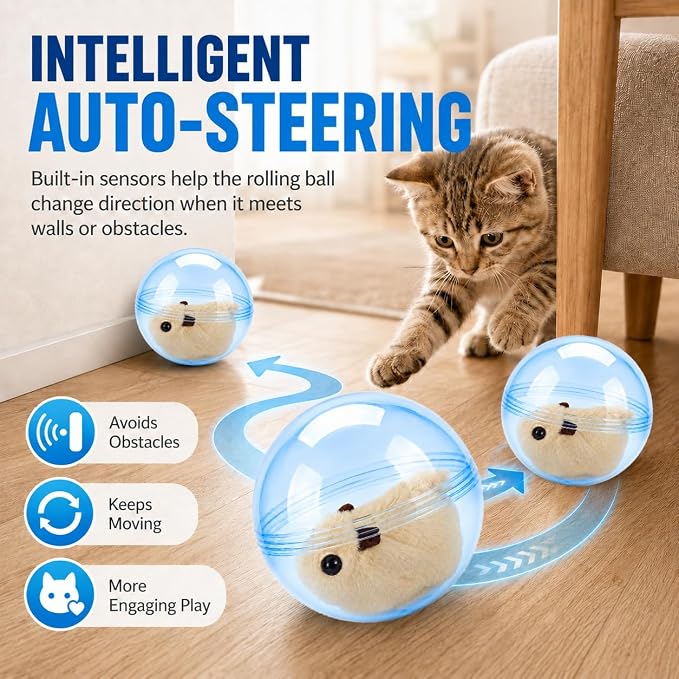 Self Rolling Interactive Cat Ball Smart Cat Ball Toy