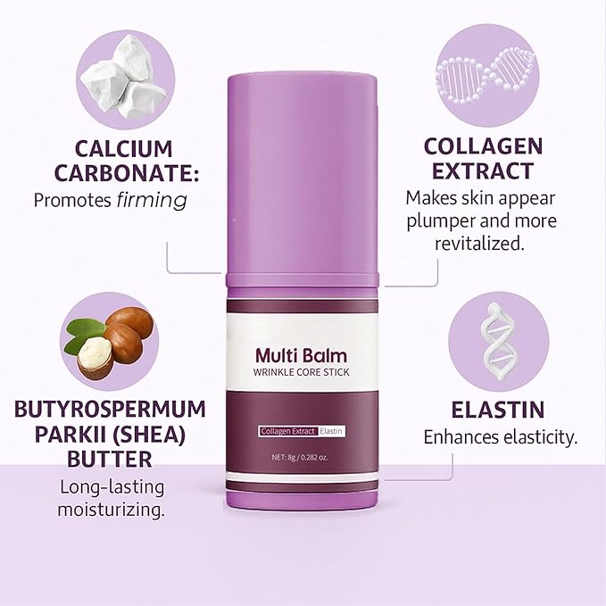 3Pcs Multi Balm Stick,Under Eye & Face Balm Hydrating Make Up Base With Collagen & Natural Oils,Enriched Formula to Support Skin Firmness,Skin Care All In One,Vegan & Cruelty-Free
