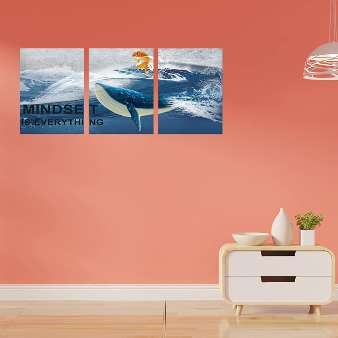 Inspirational Canvas Paintings 3 Panels Motivational Wall Art Inspirational Wall Art Entrepreneur Quotes Artwork Painting Picture for Framed Office Home Decoration Living Room Bedroom 72" W x 36" H
