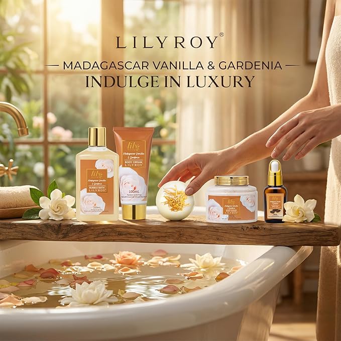 Mother's Day Gift Basket for Mom, Gifts for Women, Spa Gift Basket for Women - Vanilla Bath and Body Gift Basket Set, Pampering Spa Kit | Christmas Birthday, Perfect Holiday Gift for All Occasion