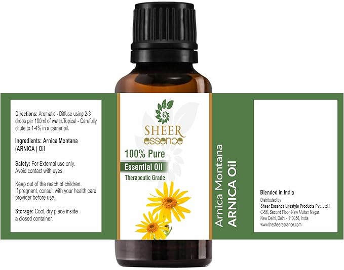 Arnica Essential Oil 118 ML (4 Fl. Oz) | 100% Pure Natural Undiluted Uncut Therapeutic Grade Arnica Montana Essential Oil