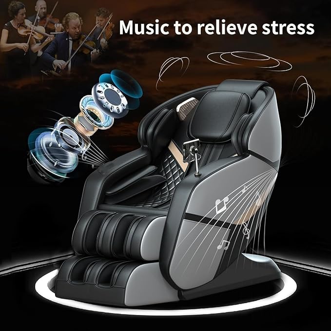 Full Body Massage Chair,Dual-core S Track Zero Gravity Massage Recliner Chairs with 24 Rollers, 5 Auto Modes, 16 Airbag, Back Leg Heating, Bluetooth, Home or Office Use