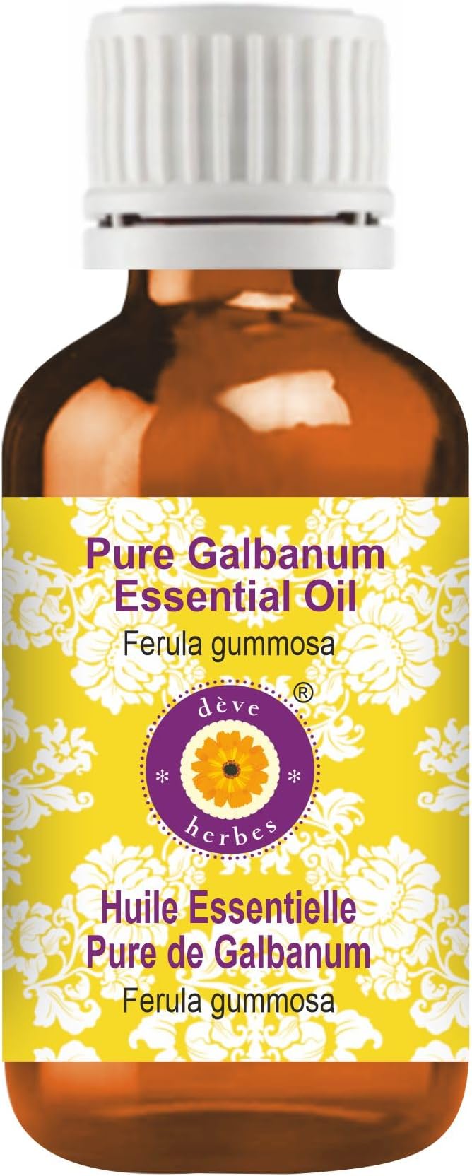 dève herbes Galbanum Essential Oil (Ferula gummosa) Pure | Non-Sticky | Non-Greasy | Lightweight | Men & Women | All Skin Types | Steam Distilled 10ml (0.33 oz)