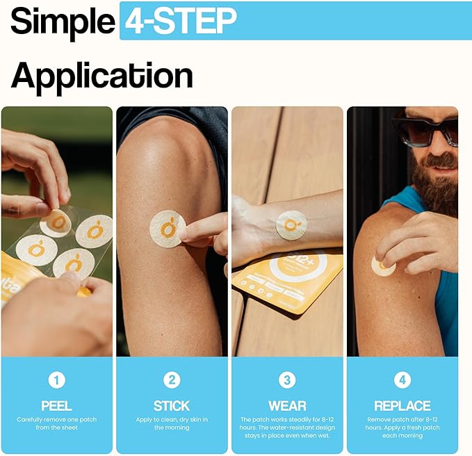 Natural Melatonin-Free Herbal Sleep Patches for Adults & Kids - No Added Hormones - 8-Hour Time-Release Formula - Ashwagandha, Magnesium, Passionflower, Valerian Root, Lemon Balm & Chamomile
