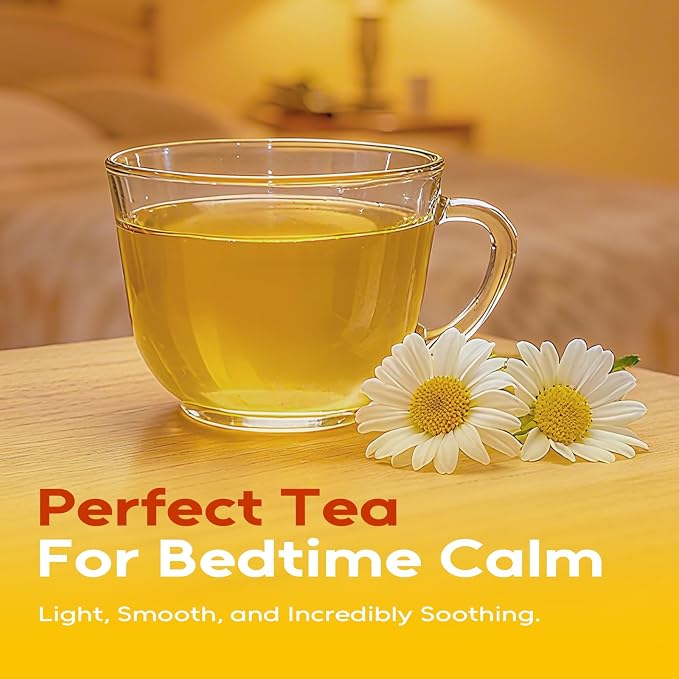 FullChea - Chamomile Tea bags, 120 Teabags, 1.2g/bag - Pure & Natural Chamomile Flowers - Caffeine-free Herbal Tea for Relaxation - Support Digestion & Boost Immune System