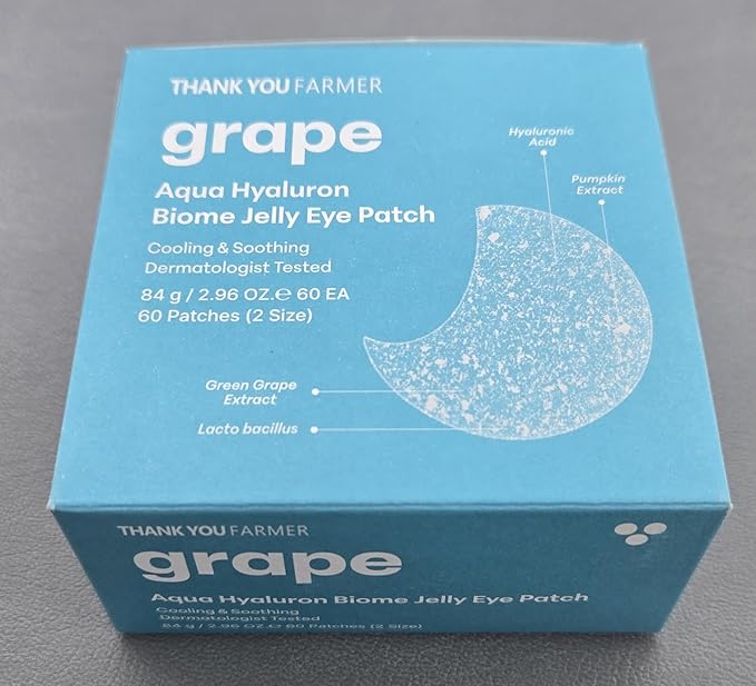THANKYOU FARMER Grape Aqua Hyaluron Biome Jelly Eye Patch - 60 Patches
