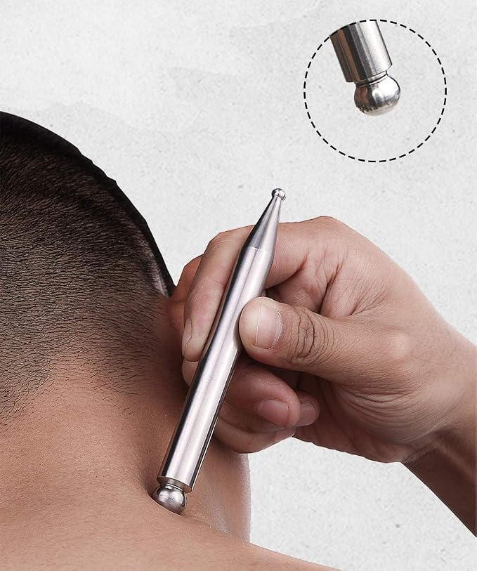 FeelFree Sport Stainless Steel Manual Acupuncture Pen-Deep Tissue Massage Tool- Reflexology Trigger Point Massage Tools for Relief Pain Full Body Relaxing Self-Massage Acupressure Bar