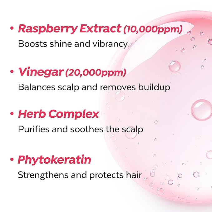 A’PIEU Raspberry Hair Vinegar [Refill] - Deep Scalp Clean & Detox for Oily Scalp, Buildup & Dandruff Scalp Treatment, pH-Balancing Rinse for Fresh, Shiny Hair, Korean Haircare, 6.76 fl oz