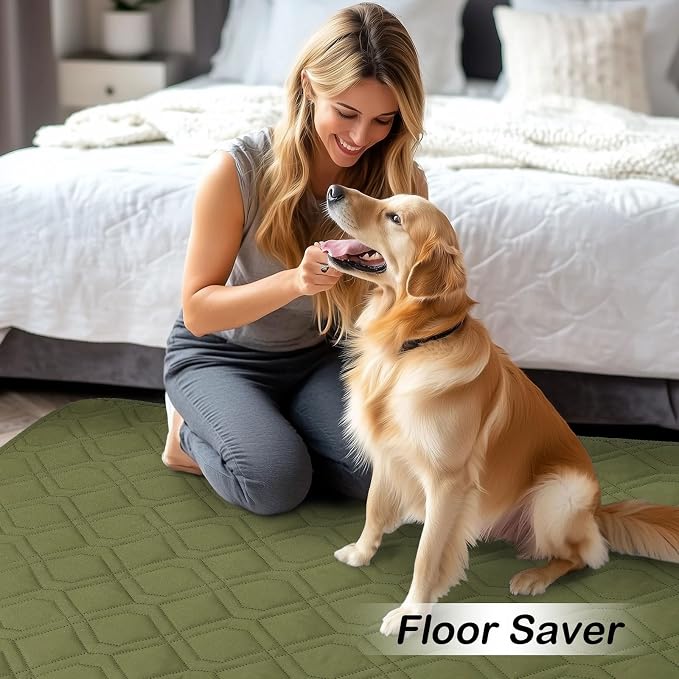 Waterproof Dog Bed Blanket - Soft Pet Blanket & Sofa Cover for Dogs | Reversible Washable Furniture Protector, Couch Covers for Pets (40x70 Inch, Green/Navy Blue)
