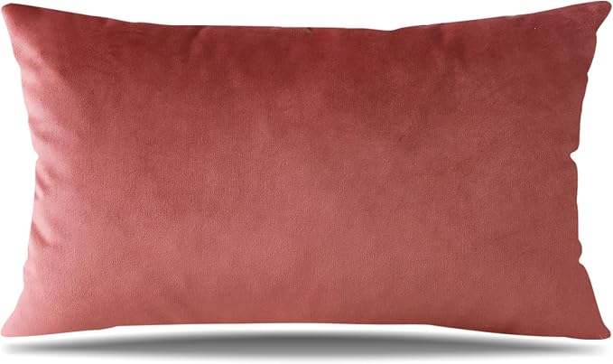 Artscope Luxury Velvet Pillow Covers Super Soft Decorative Square Throw Pillow Covers Case Cushion Covers for Sofa Couch Bedroom Car Decor 12x20 Inch Jam