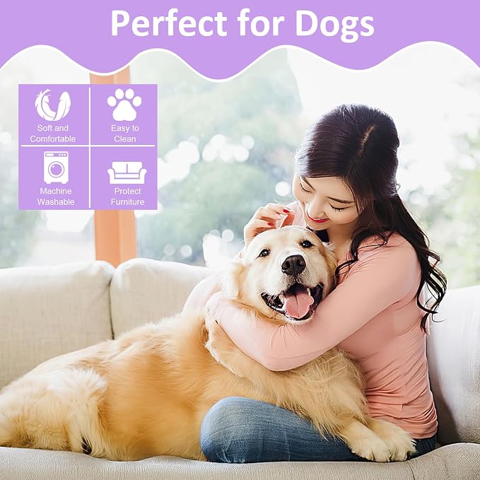 Dog Blankets for Medium Dogs, Cat, Premium Soft Dog Blankets for Small Dog | Washable, Puppy Blanket Dogs Essentials for Puppies (1, Purple, 41" x 30")