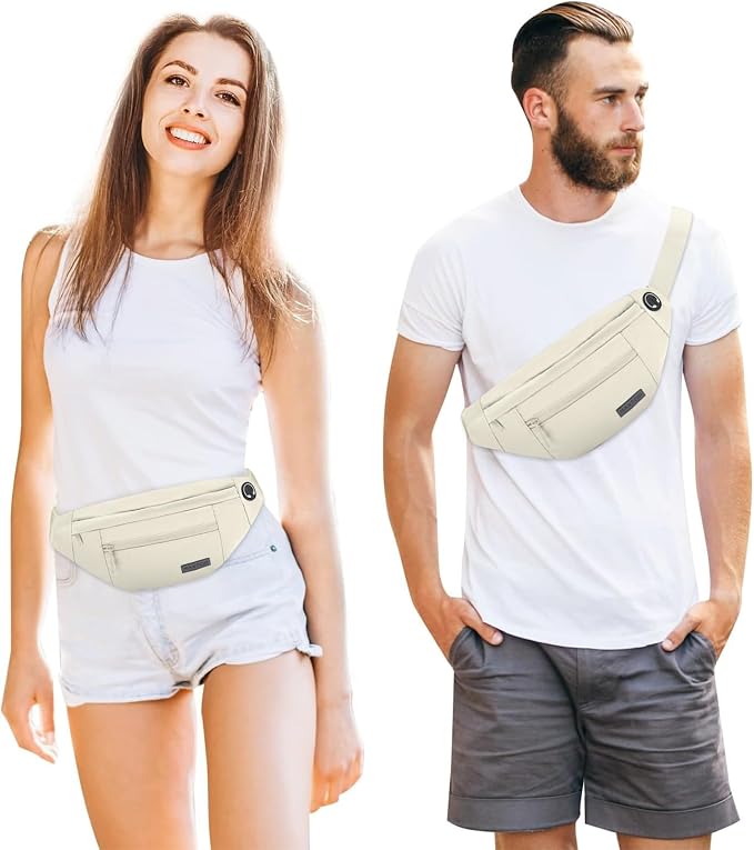 MAXTOP Large Crossbody Fanny Pack with 4-Zipper Pockets,Gifts for Enjoy Sports Festival Workout Traveling Running Casual Hands-Free Wallets Waist Pack Phone Bag Carrying All Phones