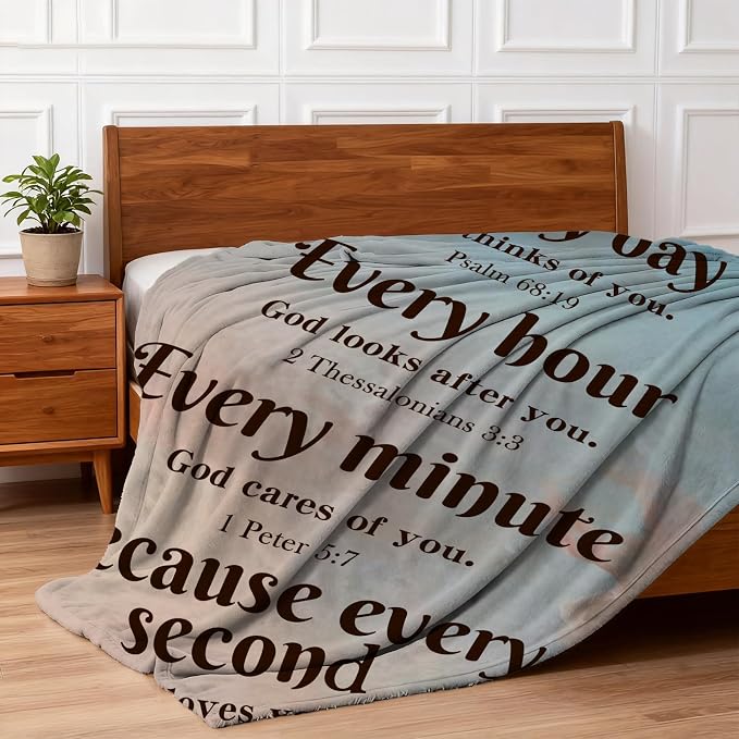 Christian Inspirational Soft Throw Blanket for Women and Men - Faith, Religious, Spiritual Gift - Personalized for Adults/Kids 50"x 60"