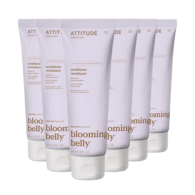 ATTITUDE Pregnancy Conditioner, Dermatologically Tested, Plant and Mineral-Based, Vegan Maternity Products, Argan Oil, 8 Fl Oz (Pack of 6)