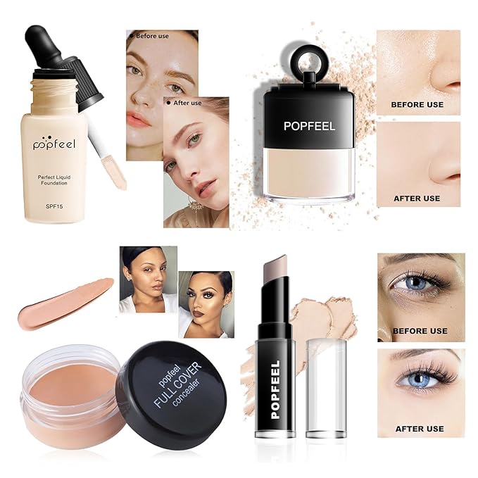 All-in-One Makeup Gift Set Travel Makeup Kit Complete Starter Makeup Bundle Lipgloss Lipstick Concealer Blushes Powder Eyeshadow Palette Cosmetic Palette for Teen Girls & Adults #14