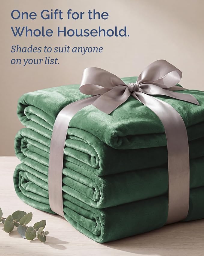 Ultra Soft Fleece Blanket Giant Blanket Size - Flannel Fleece Luxury Blanket - Lightweight for Couch Bed Chair - Thick, Warm and Breathable - All Season Cozy, Sage Green