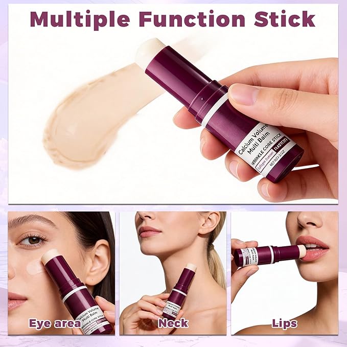 Calcium Volume Multi Balm Stick,Eye Moisturizing Set -Calcium Multi Balm Wrinkle Core +Moisturizing Eye Patches 60ea,Hydrating & Smoothing,Gentle on Skin,Portable Design