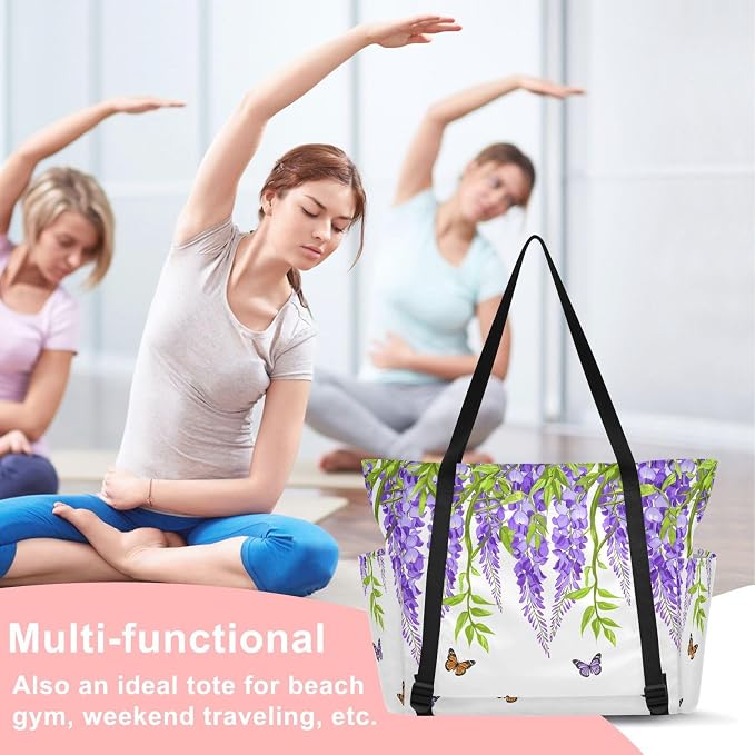 MCHIVER Yoga Bag for Women Men Large Yoga Mat Bag with Adjustable Strap Workout Bags Totes for Pilates Yoga Travel