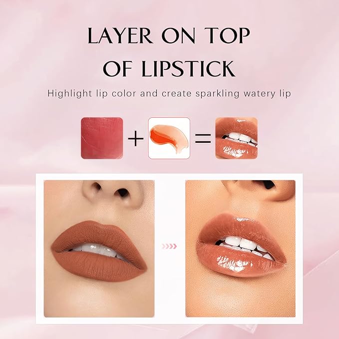 Lip Gloss, Lip Stain Makeup Smooth and Creamy Texture, Lip Tint for Women Girls, Long Lasting Lipstick, Lip Stain Makeup Moisturizing Non-Sticky #orange