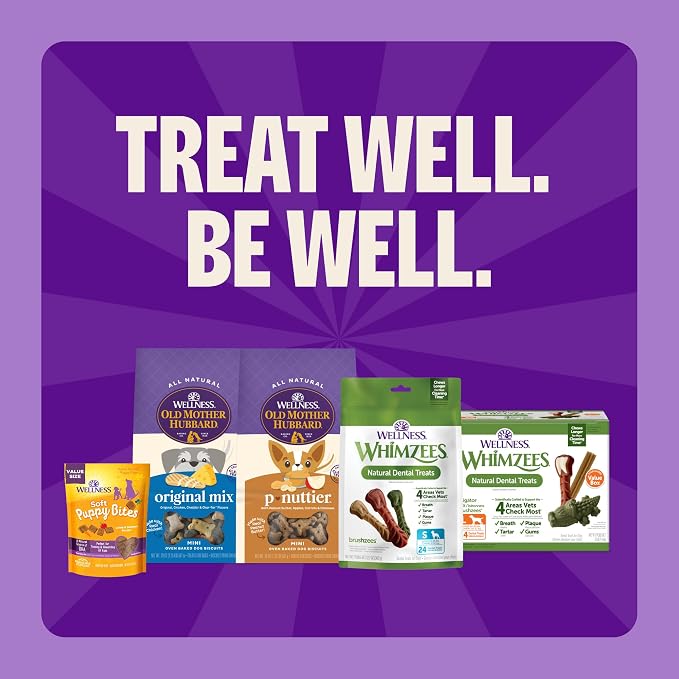 Whimzees Wellness Alligator Natural Dog Dental Treat, Chews, Freshens Breath, Medium Size, 12.7 oz Bag, 12 Count