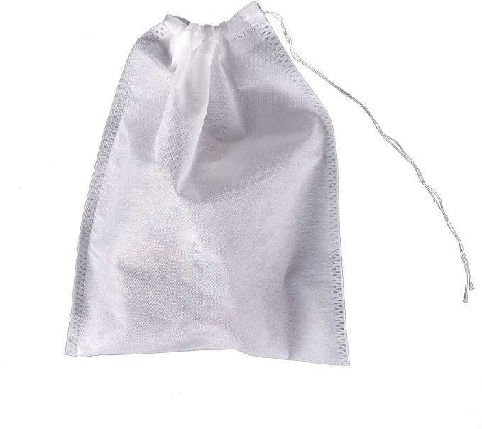 TamBee 8" x 10" Tea Bags DIY Disposable Bag Reusable Tea Bags for Loose Tea Empty Drawstring Seal String Bag Non Woven for Coffee Cook Bath Desiccant 100 Pcs