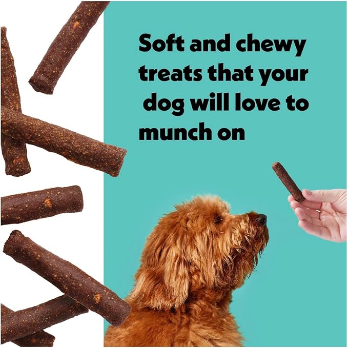 Wiggles & Wags Meaty Sticks Dog Treats, Beef Flavor, 16 oz with DN Essentials Bone Shaped Waste Bag Dispenser & Roll