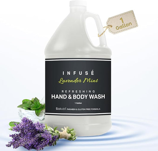 1-Shoppe All-in-Kit Hand/Body Wash | Infuse Lavender Mint Hotel | 1 Gallon | For Hospitality & Vacation Rentals to Refill Dispensers | (Single Gallon)