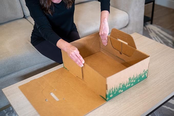 Disposable Ten Second Litter Boxes for Kitty/Cats. Made in the USA. Biodegradable Solution for Quick and Easy Disposal. Made of Recyclable Material. (8-Pack)
