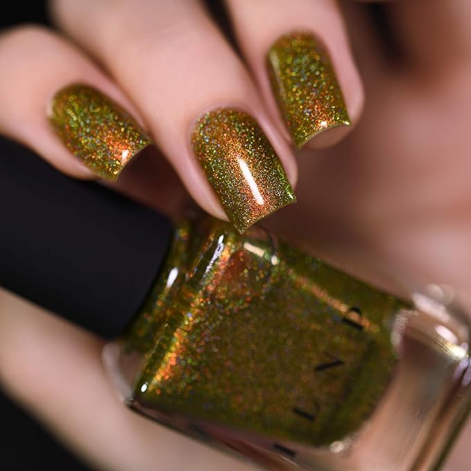 ILNP Legacy - Olive-Yellow Holographic Nail Polish, Ultra Distinct, Chip Resistant, Non-Toxic, Vegan, Cruelty Free