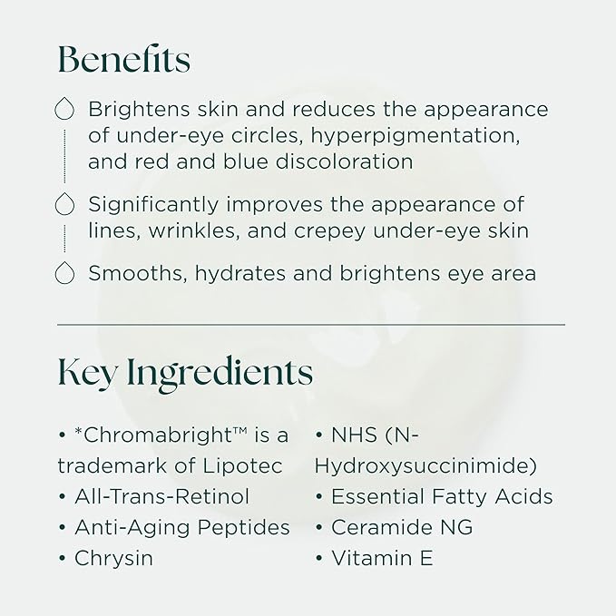 Marini SkinSolutions Luminate Eye Gel - Reduces Appearance of Dark Circles, Crepey Skin, Fine Lines & Wrinkles with Retinol, Chromabright & Peptides - Cruelty Free - Made in the USA - 0.5 fl oz